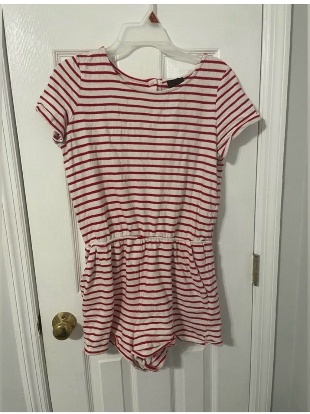 Red and White Striped Lumiere Romper